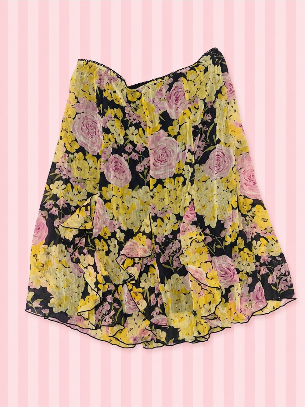 Notations Y2K Floral Ruffle Chiffon Skirt 🌸✨